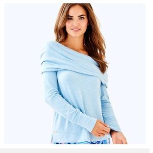 Lilly Pulitzer Belinda Oneshoulder LAVENDER PULLOVER Size L